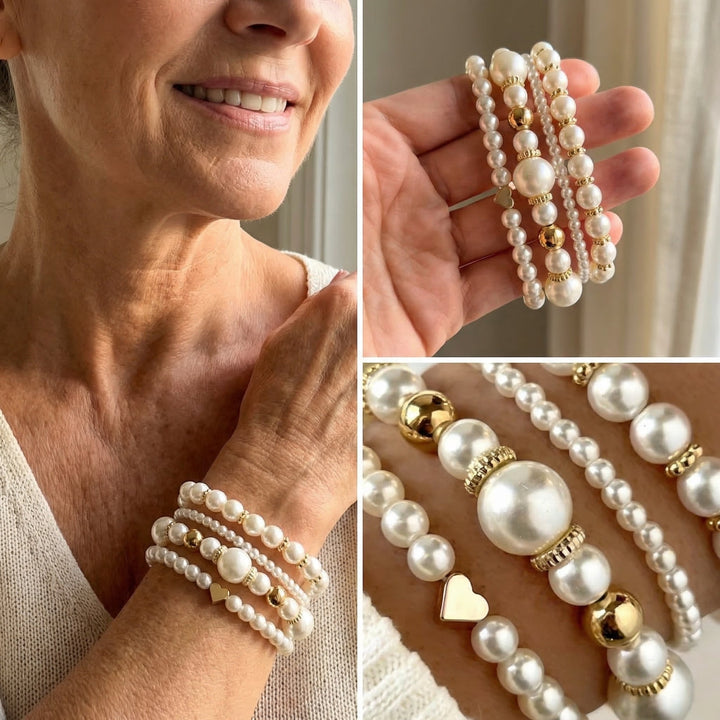 Exquisite Pearl Bracelet Set
